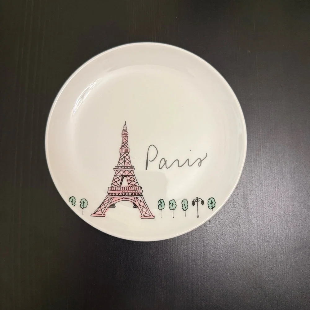 Sur La Table Small Plate And Cup Bowl Set Of 2 Paris Eiffel Tower Porcelain